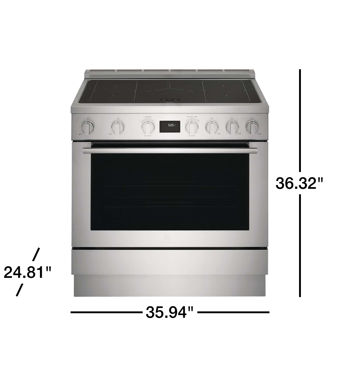 Electrolux 36" Induction Freestanding Range with 5 Induction Zones, 4.4 Cu. Ft. Oven Capacity, True Convection, Temperature Probe - Stainless Steel