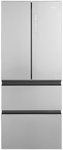 Haier 14.5 Cu. Ft. French Door Counter Depth Refrigerator with LED Lighting, Digital Controls - Stainless Steel