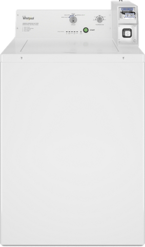 Whirlpool 27 Inch Top Load Commercial Washer with 3.27 cu. ft. Capacity, Deep-Water Wash System, Auto Load Sensing, Flex-Vane Agitator - White