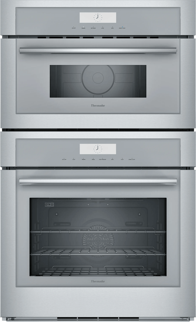 Thermador 30 Inch Double Combination Smart Electric Wall Oven with 6.1 cu. ft. Total Capacity, 13 Cooking Modes, 10 Microwave Power Levels, Self-Clean, and Fast Preheat