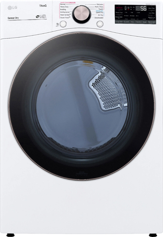 LG 7.4 Cu. Ft. Smart Stackable Gas Dryer with TurboSteam and Sensor Dry Technology in White