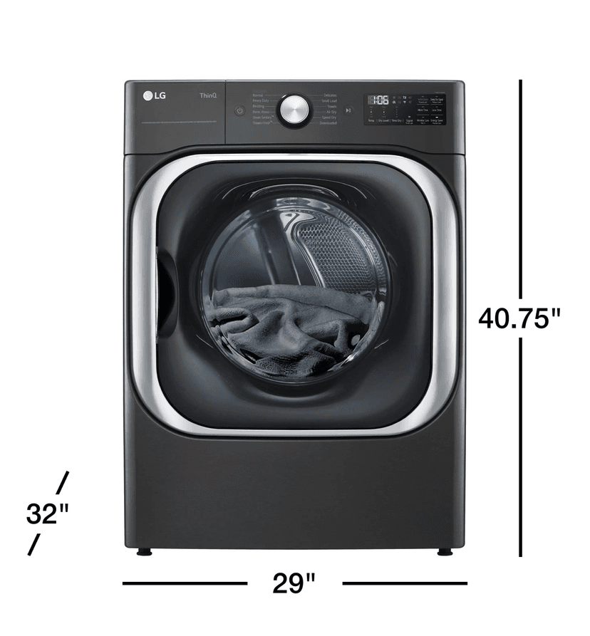LG 9.0 cu. ft. Vented Smart Stackable Electric Dryer with