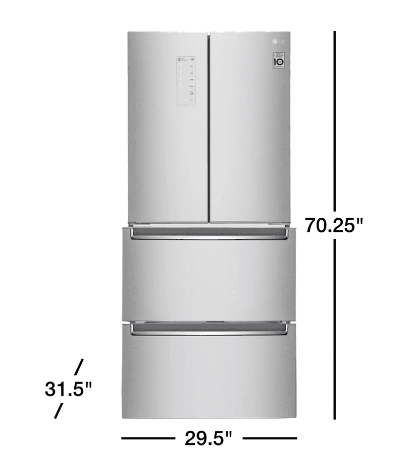 LG 30'' French Door Bottom Freezer Refrigerator with 14.3 cu. ft